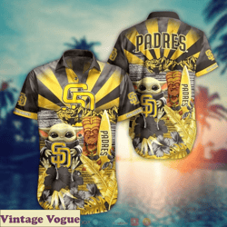 Baby Yoda San Diego Padres Aloha Shirt, Padres Aloha Shirt