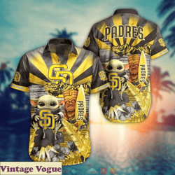 baby yoda san diego padres aloha shirt, padres aloha shirt