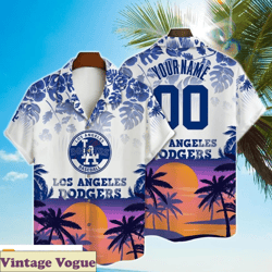 baseball team 3d print la dodgers aloha shirt