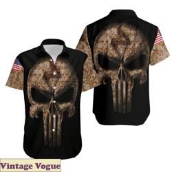 camouflage skull st louis cardinals american flag aloha shirt, cardinals aloha shirt