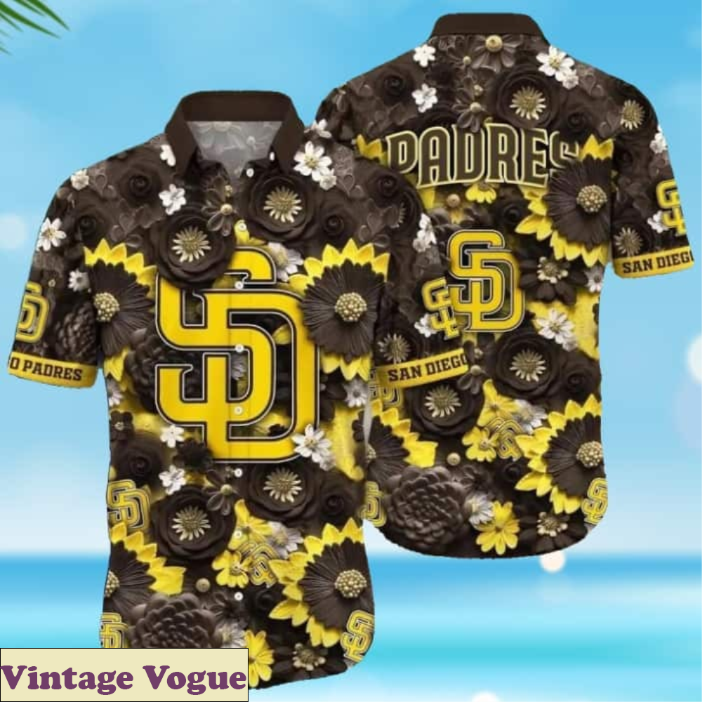 Cool Yellow Flowers Pattern MLB San Diego Padres Hawaiian Shirt - Padres Hawaiian Shirt.jpg