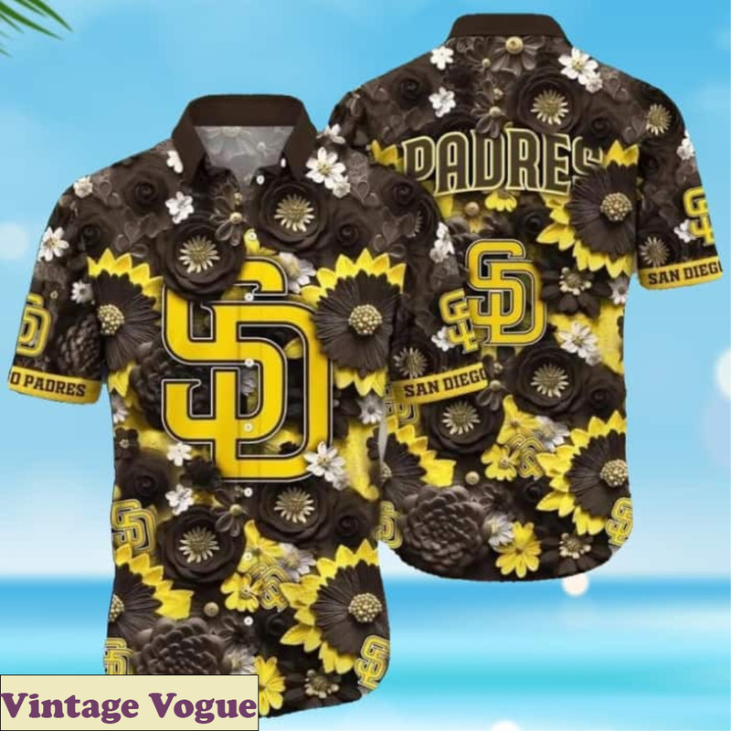 Cool Yellow Flowers Pattern MLB San Diego Padres Hawaiian Shirt - Padres Hawaiian Shirt.jpg