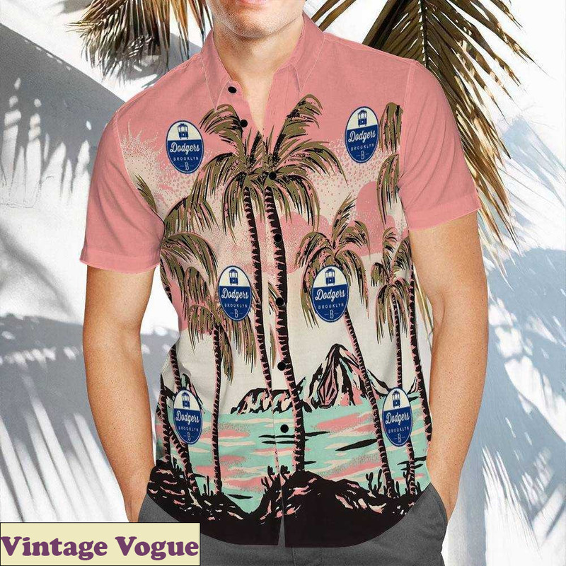 Dodgers Pink Coconut Grove Hawaiian Shirt, LA Dodgers Hawaiian Shirt.jpg