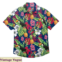 louis cardinals floral up aloha shirt, st louis cardinals aloha shirt
