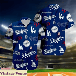la dodgers aloha shirt summer gift for baseball fans