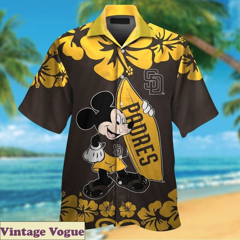 San Diego Padres Mickey Mouse Tropical Aloha Hawaiian Shirt - Padres Hawaiian Shirt.jpg