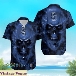 smoky skull san diego padres aloha shirt