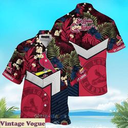 st louis cardinals tropical aloha shirt summer beach gift, st louis cardinals aloha shirt