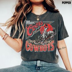 coors cowboy t-shirt, vintage wester shirt, retro rodeo shirt, cowboy tee, wester coors gift shirt
