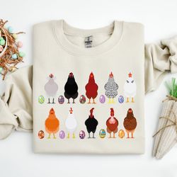 easter chicken shirt, women easter tee, chicken mom shirt