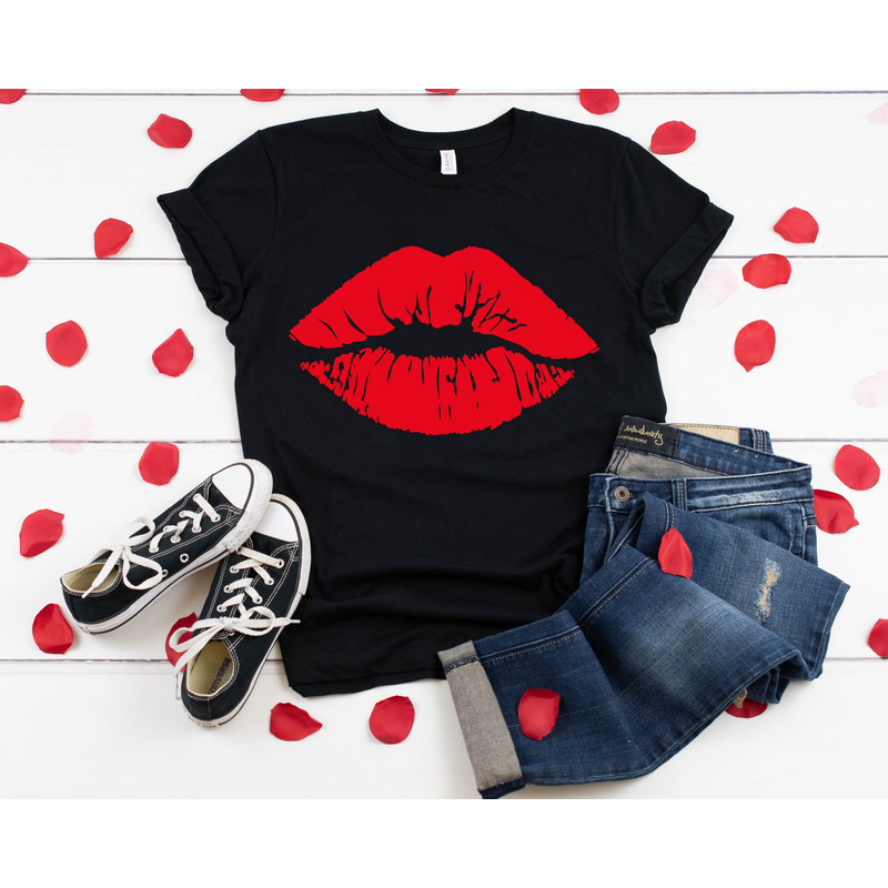 Lips Kiss Valentine's Day Shirt, Lipstick Kiss Shirt, Womens Valentines Day Shirt, Kisses Women T-Shirt, Kiss Shirt, Valentines Gifts.jpg