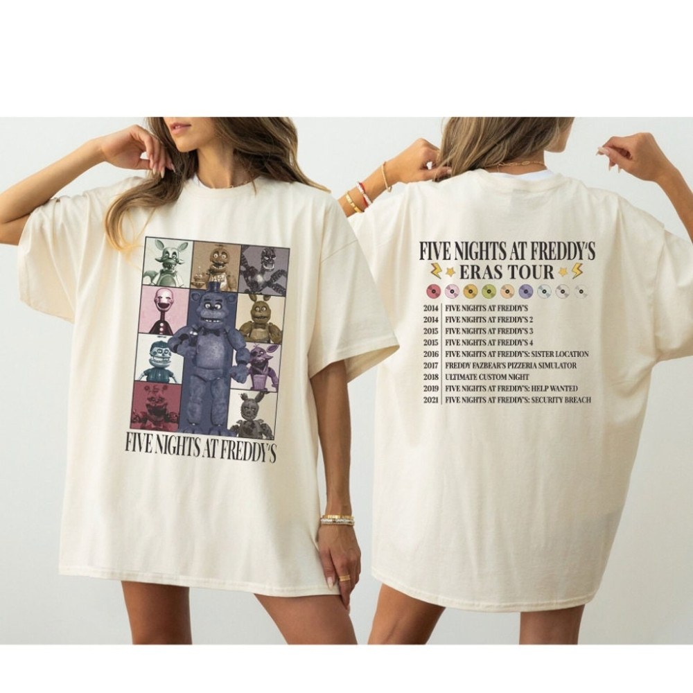 Five Nights at Freddy Shirt Five Nights At Freddy's Vintage Shirt Freddy Fazbear Bonnie Chica Foxy Shirt Fnaf Video Game Shirt.jpg
