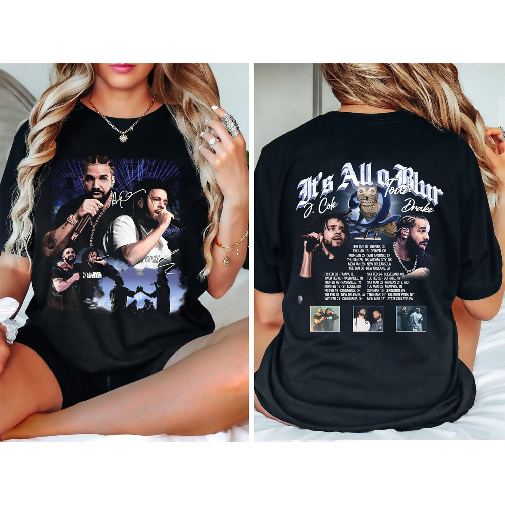 Drake J. Cole It's All a Blur Tour 2024 Shirt, Drake Rap Vintage Shirt, Drake J. Cole Shirt, Drake Tour Shirt, Drake Rapper Shirt.jpg
