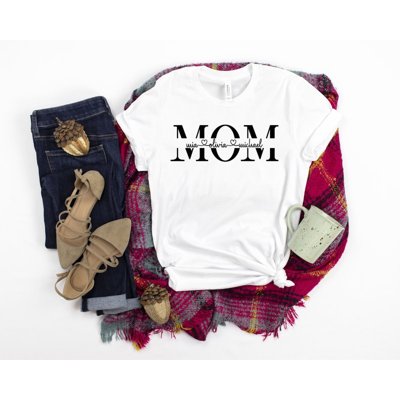Custom Mom Shirt With Kids Names, Personalized Mom Shirt, Mom Birthday Gift, Custom Kid's Names Mom Shirt, Gift For Mom, Mother's Day Shirt.jpg