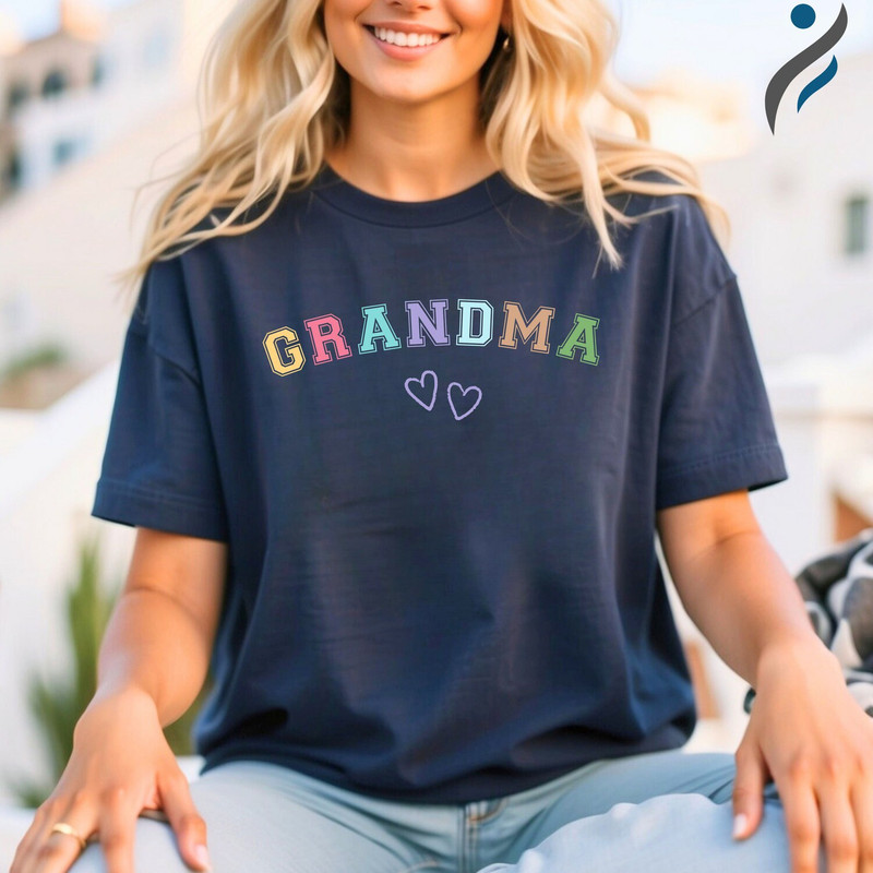 Grandma T-shirt as Gift Idea For Grandma, Pastel Color Design Grandma Shirt as Mothers Day Gift, Grandma Tee With Heart Logo.jpg