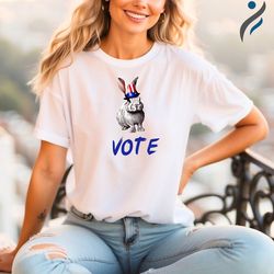 vote shirt 2024 with rabbit, president election t-shirt, usa election shirt