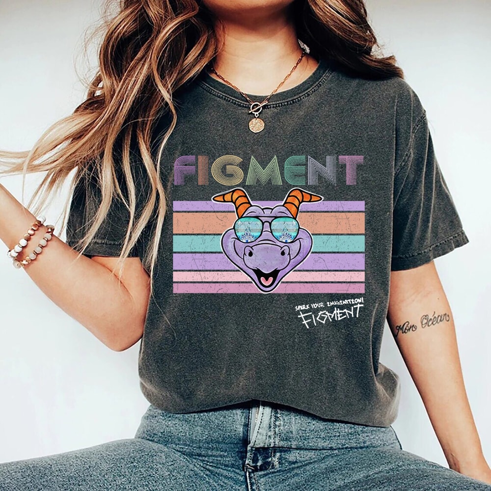 Figment Epcot Comfort Colors Shirt, Disney Figment Shirt, One Little Spark Of Inspiration Shirt, Disney Vacation 2024 Shirt.jpg