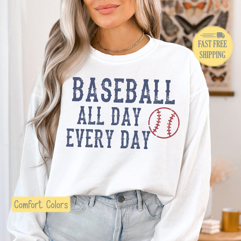 Baseball All Day, Baseball Mom Shirt, Baseball Sweatshirt, Baseball Mama Shirt, Cute Baseball Tee, Baseball Game Day Tshirt, Team Mom Shirt.jpg