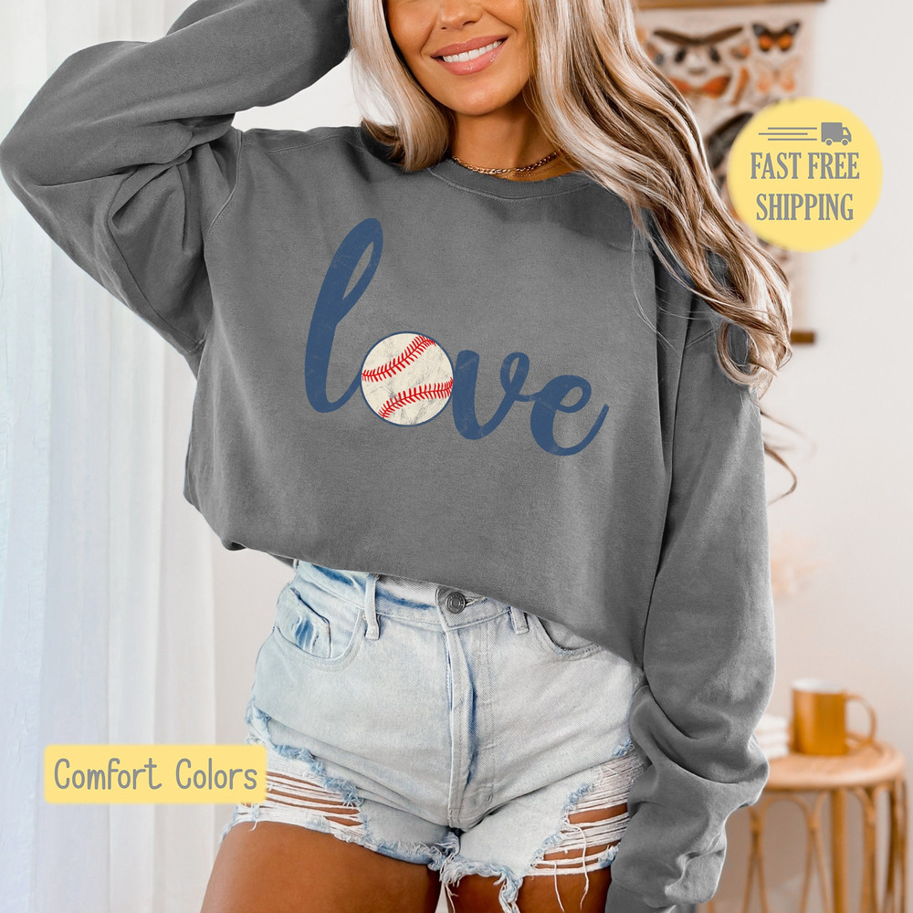 Baseball Love Sweatshirt, Baseball Shirt, I Love Baseball Tee, Baseball Mom T-shirt, Gift for Baseball Fan, Comfort Colors, Trending Now.jpg