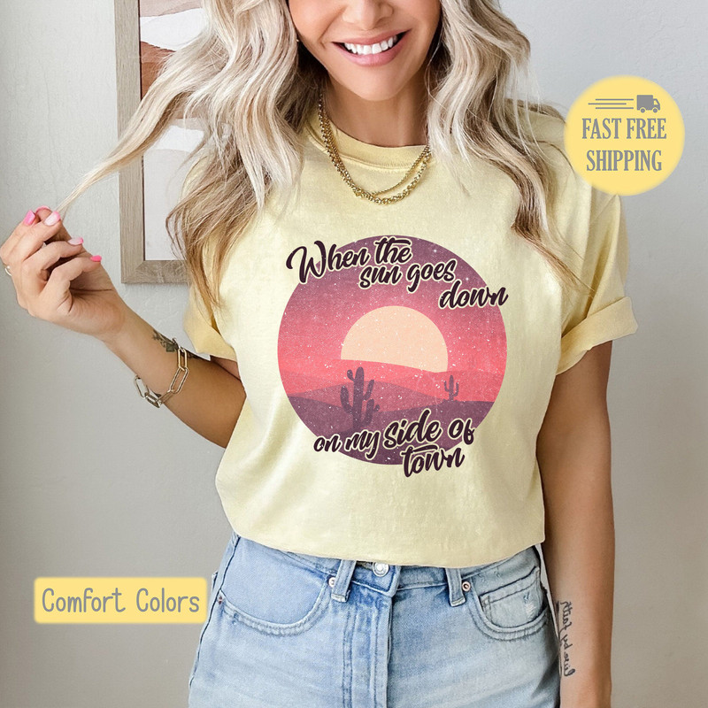 Brooks & Dunn Shirt, Country Music Sweatshirt, Country Lovin Tee Shirt, When the Sun Goes Down Tshirt, Western Graphic Tee, Comfort Colors.jpg