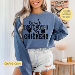 chicken lover t-shirt, distracted by chickens tee, farm life tshirt
