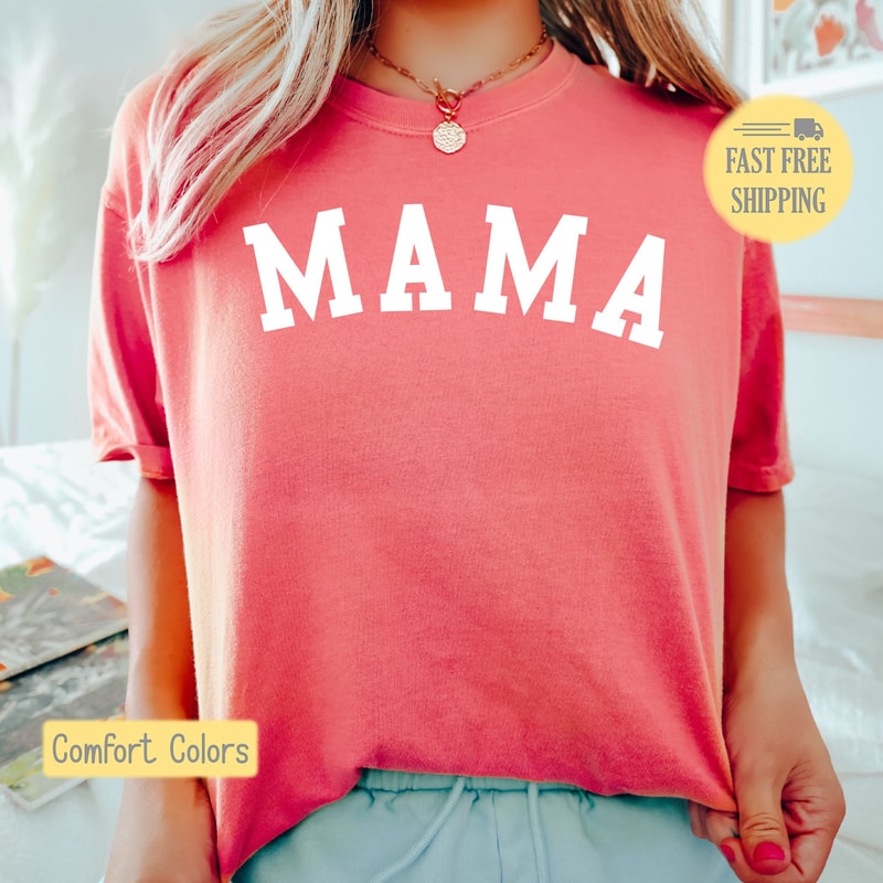 Cute MAMA Shirt, Mama Sweatshirt, Basic Momma Tee Shirt, Mom T-Shirt, Gift for Mom, New Mom Gift, Comfort Colors, Trending Now, Popular Now.jpg