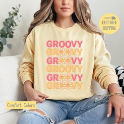 GROOVY Graphic Tee, Floral Groovy Shirt, Throwback Tshirt