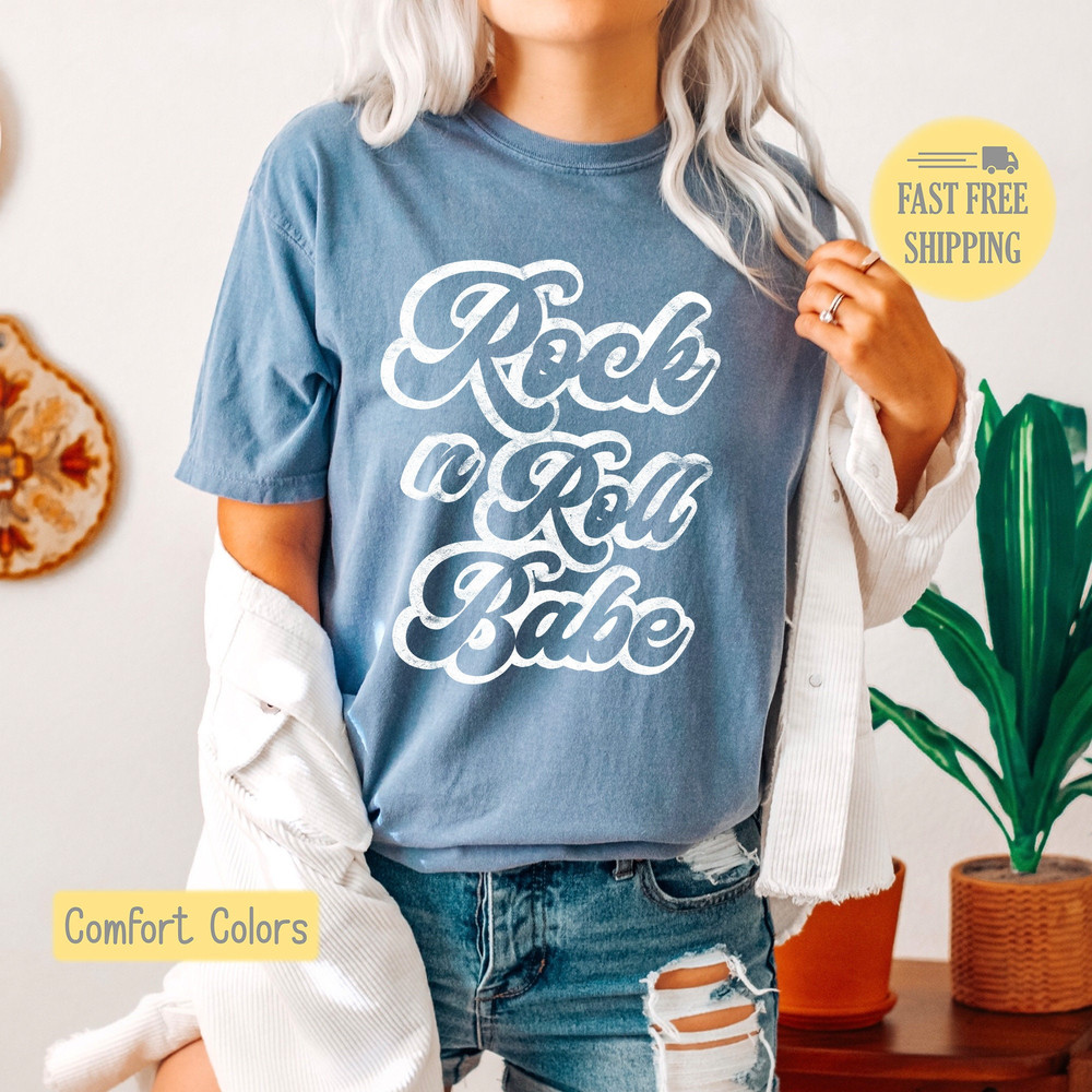Rock n Roll Babe Tee, Rock N Roll Sweatshirt, Music Lover Tee Shirt, Rock Music T-shirt, Comfort Colors, Trending Now, Popular Now.jpg