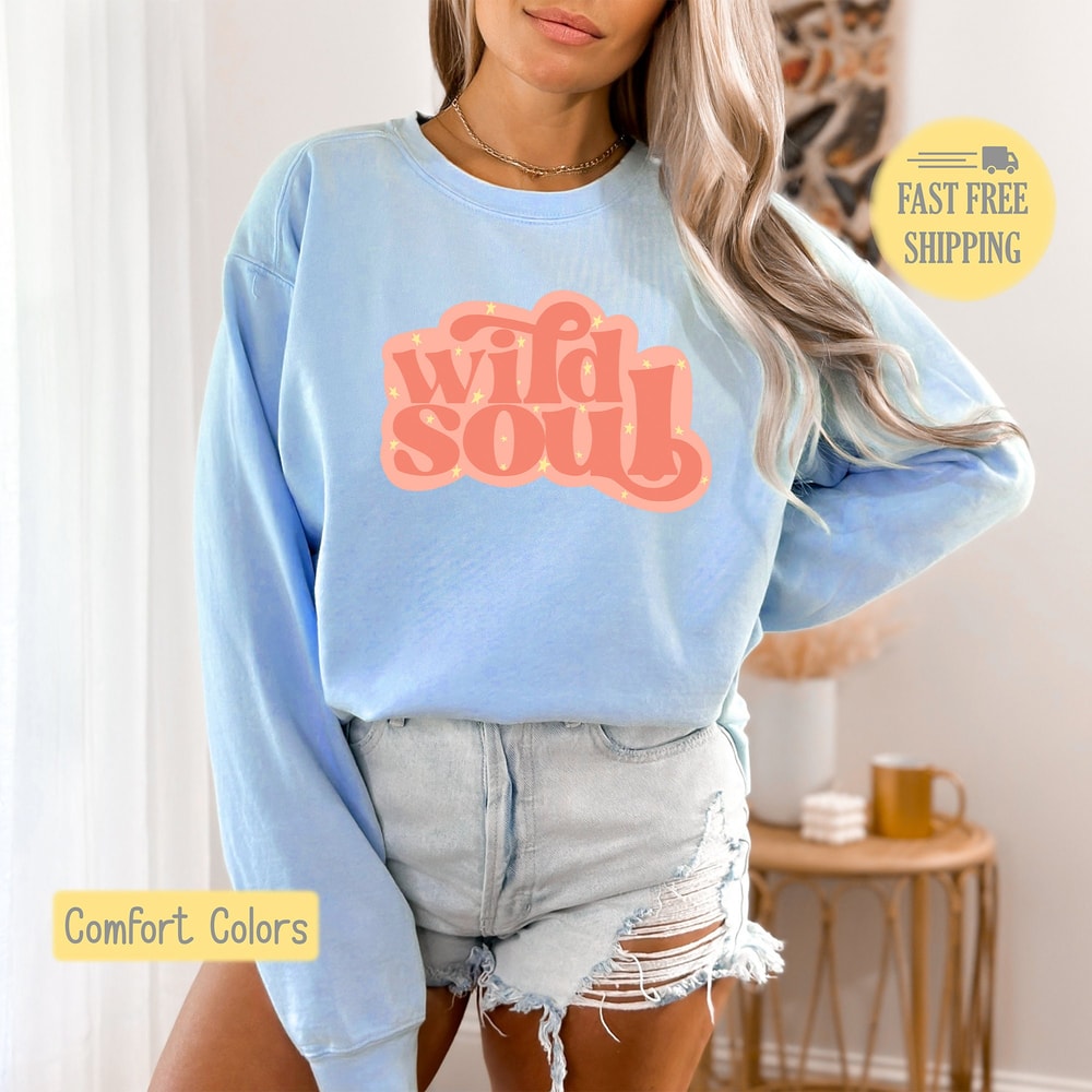 Wild Soul Shirt, Retro Graphic Tee, Fun Wild Soul Sweatshirt, Throwback T-shirt, Comfort Color, Trending Now, Popular Now, Cute Gift Tshirt.jpg