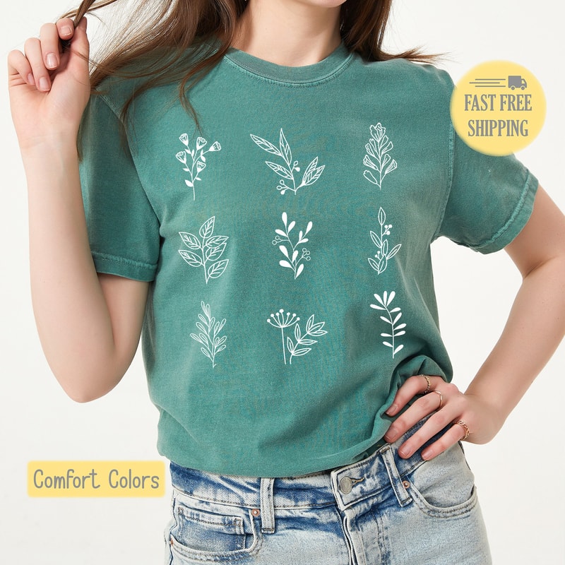 Wildflower Shirt, Simple Wild flowers Shirt, Floral Sweatshirt, Comfort Colors Shirt, Wild Flower Sweatshirt, Cute Flower Shirt,Gift For Her.jpg