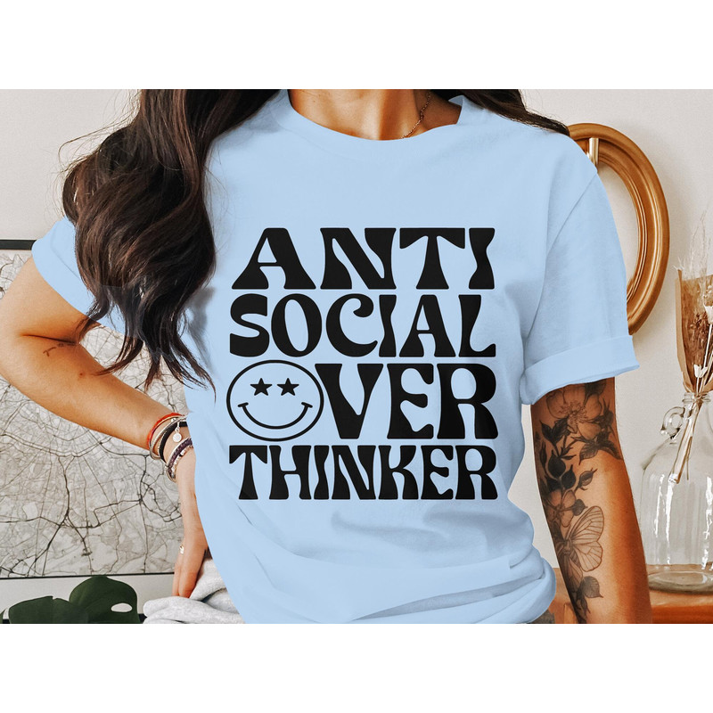 Anti Social Overthinkers Club Shirt, Introvert Shirt, Anti Social Club Shirt, Gift For Her, Anxiety Shirt, Sarcastic Shirt, Antisocial Shirt.jpg
