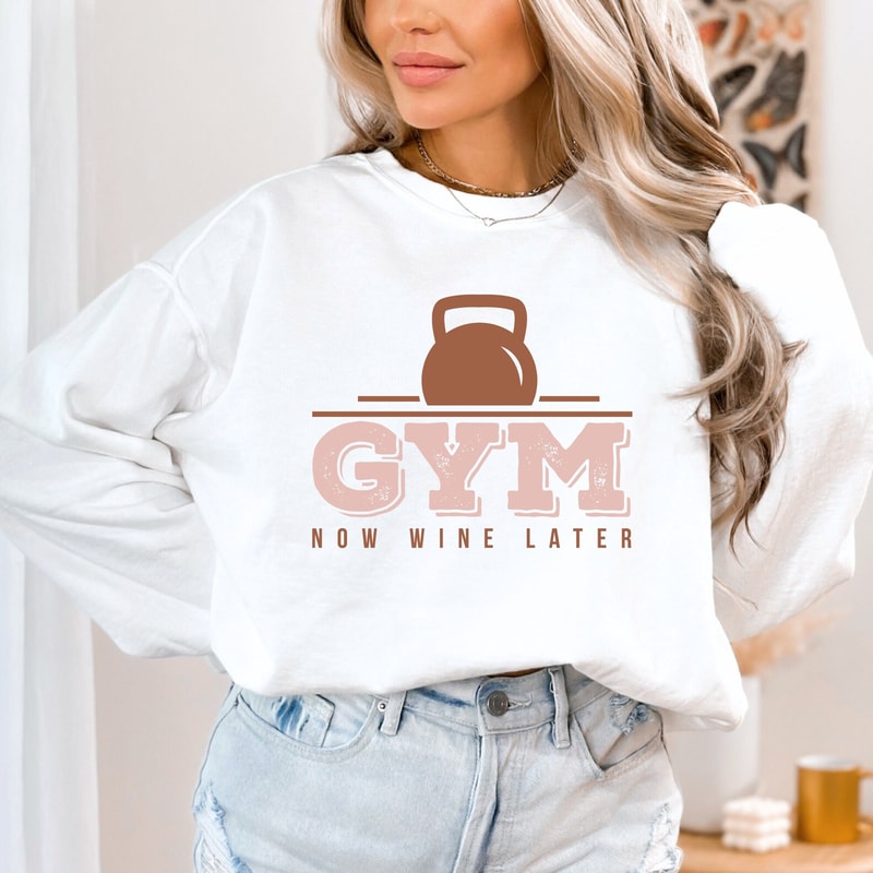 Gym Shirt, Sarcastic Gym T-shirt, Gym Now Wine Later Shirt, Workout Shirt, Funny Fitness Shirt, Sarcastic Wine Lover Shirt..jpg