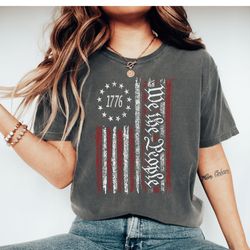 We The People Shirt, Patriotic Shirts For Women Man, Vintage USA Flag Shirt