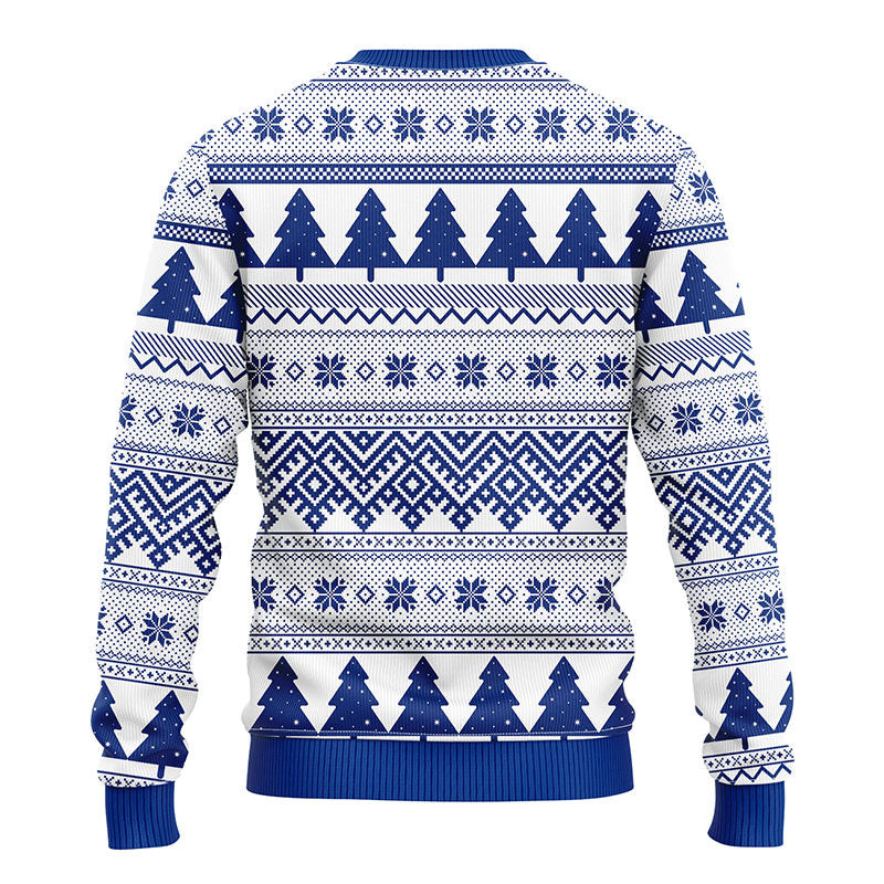 MLB Los Angeles Dodgers Tree Ball Ugly Hoodie 3D Zip Hoodie 3D Ugly Christmas Sweater 3D Fleece Hoodie