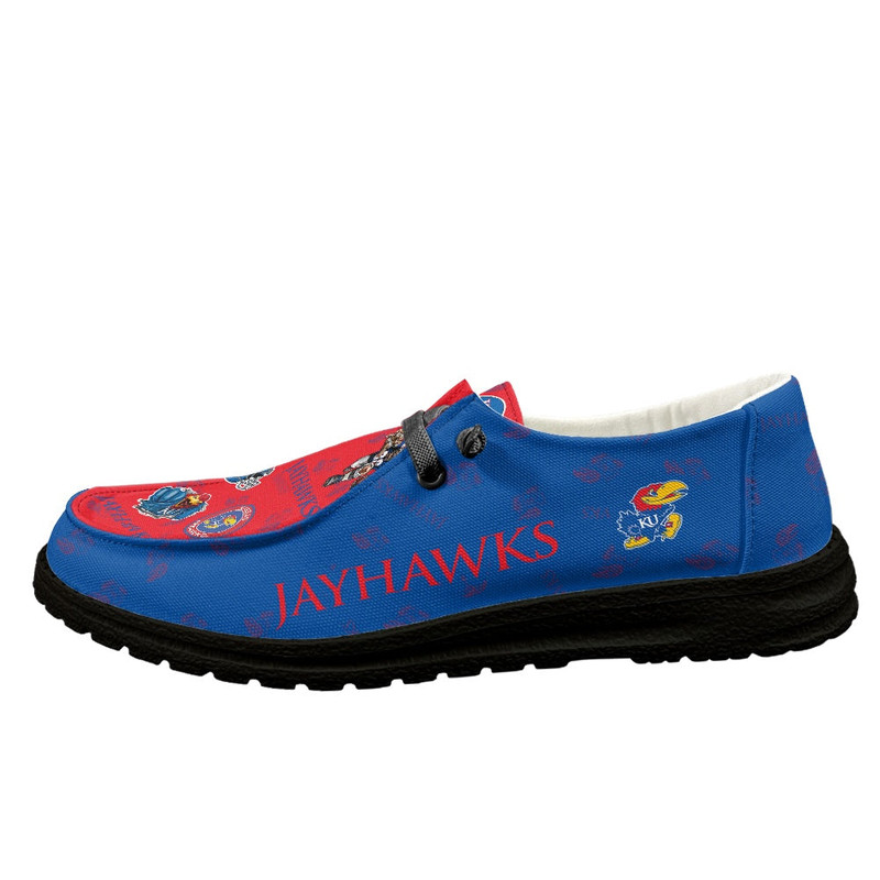 Kansas Jayhawks Loafer Shoes, Customize Your Name Kansas Jayhawks Loafer Shoes For Men Women, NCAA Loafer Shoes