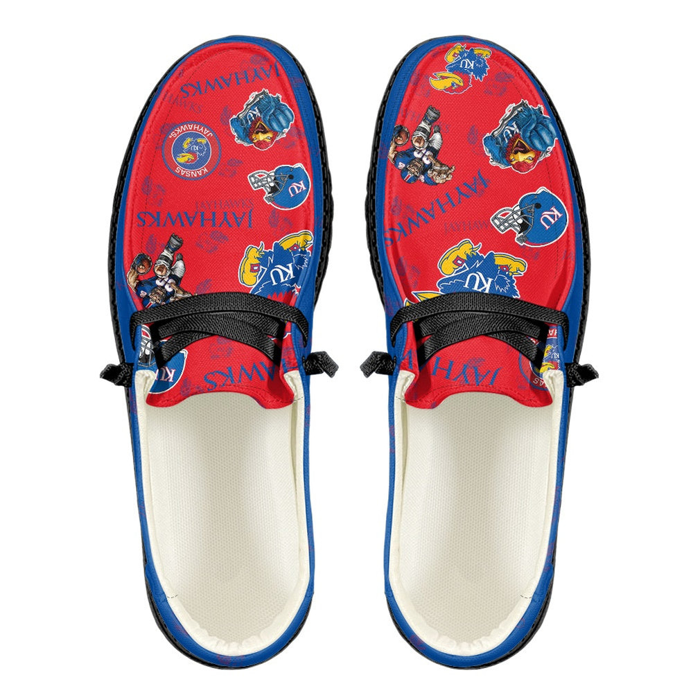 Kansas Jayhawks Loafer Shoes, Customize Your Name Kansas Jayhawks Loafer Shoes For Men Women, NCAA Loafer Shoes