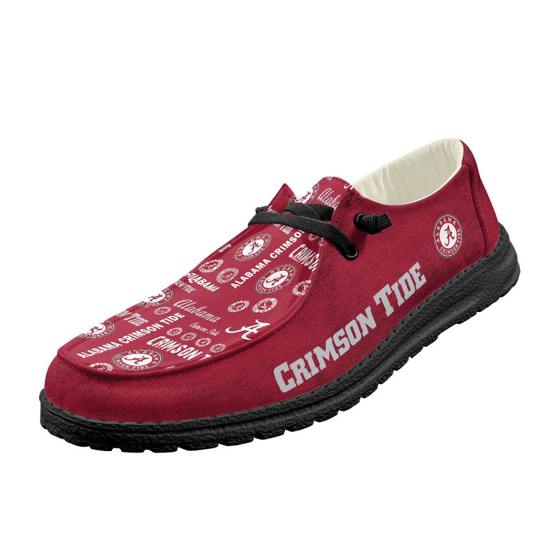 Alabama Crimson Tide Loafer Shoes, Customize Your Name Alabama Crimson Tide NCAA Loafer Shoes For Men Women