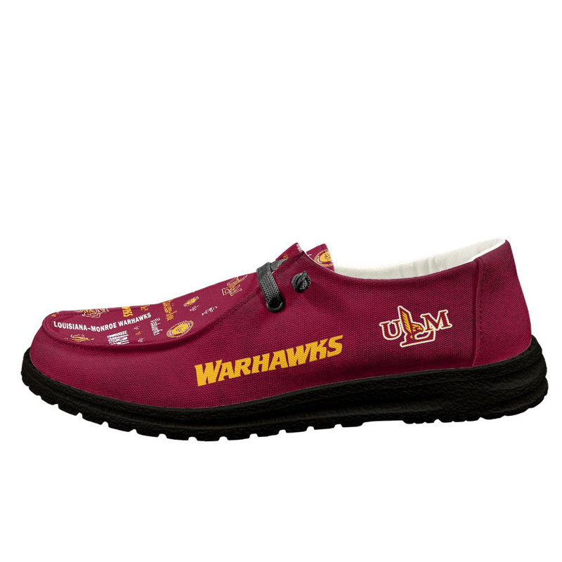 Louisiana-Monroe Warhawk Loafer Shoes, Customize Name Louisiana-Monroe Warhawks NBA Loafer Shoes For Men Women