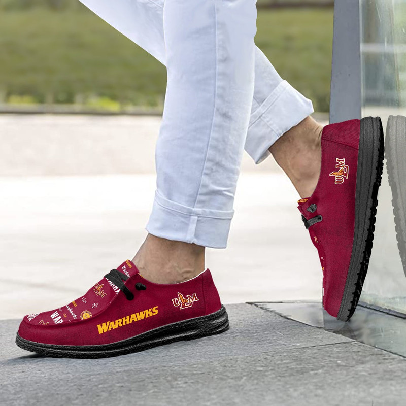 Louisiana-Monroe Warhawk Loafer Shoes, Customize Name Louisiana-Monroe Warhawks NBA Loafer Shoes For Men Women