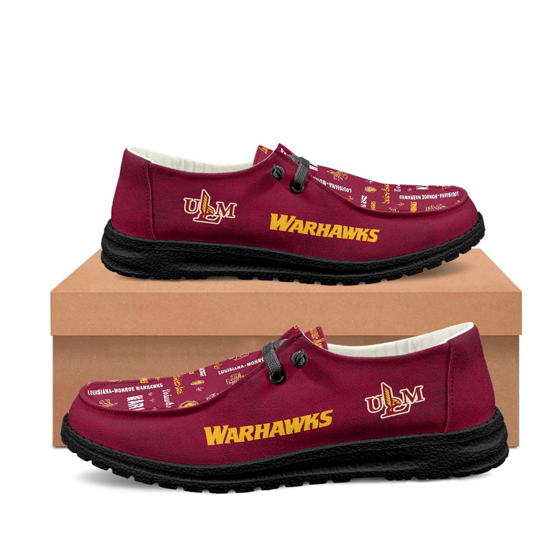 Louisiana-Monroe Warhawk Loafer Shoes, Customize Name Louisiana-Monroe Warhawks NBA Loafer Shoes For Men Women