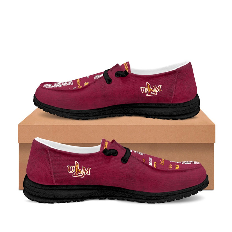 Louisiana-Monroe Warhawk Loafer Shoes, Customize Name Louisiana-Monroe Warhawks NBA Loafer Shoes For Men Women