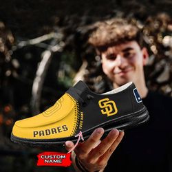 san diego padres loafer shoes, customize your name san diego padres loafer shoes for men women, mlb loafer shoes