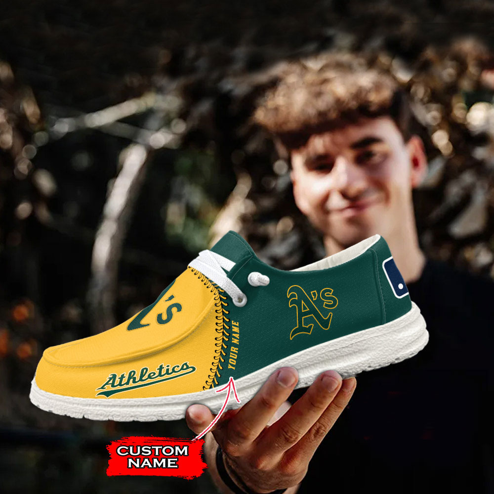 Oakland Athletics Loafer Shoes, Customize Your Name Oakland Athletics Loafer Shoes For Men Women, MLB Loafer Shoes