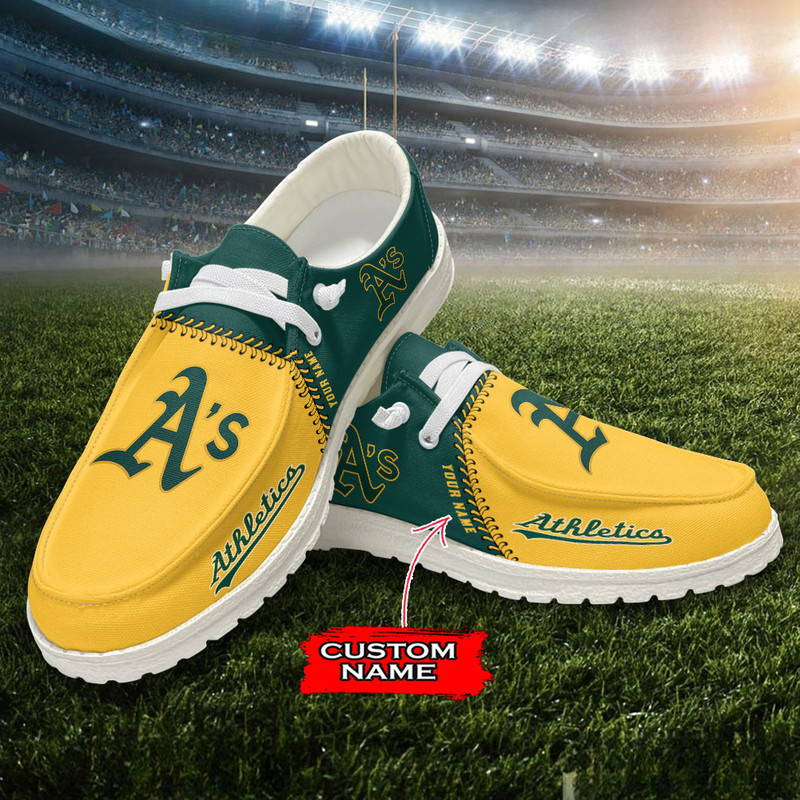 Oakland Athletics Loafer Shoes, Customize Your Name Oakland Athletics Loafer Shoes For Men Women, MLB Loafer Shoes