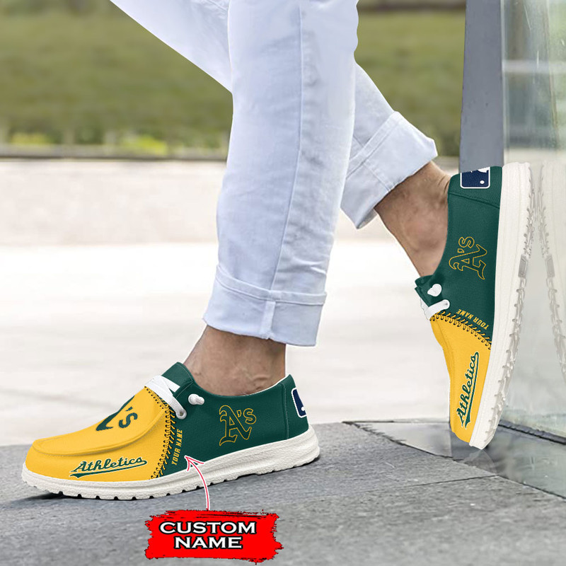 Oakland Athletics Loafer Shoes, Customize Your Name Oakland Athletics Loafer Shoes For Men Women, MLB Loafer Shoes