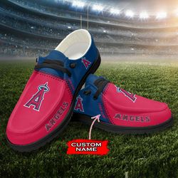 los angeles angels loafer shoes, customize your name los angeles angels loafer shoes for men women, mlb loafer shoes