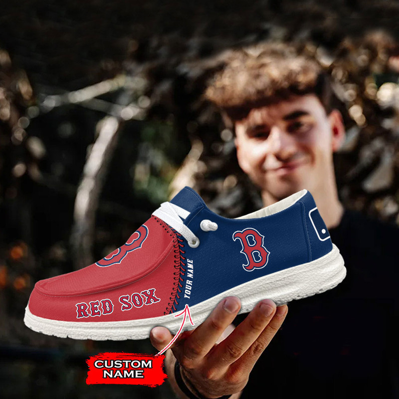 Boston Red Sox Loafer Shoes, Customize Your Name Boston Red Sox Loafer Shoes For Men Women, MLB Loafer Shoes