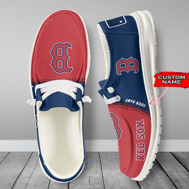 Boston Red Sox Loafer Shoes, Customize Your Name Boston Red Sox Loafer Shoes For Men Women, MLB Loafer Shoes