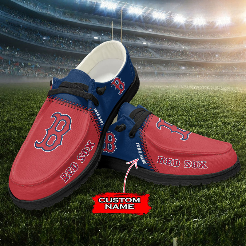 Boston Red Sox Loafer Shoes, Customize Your Name Boston Red Sox Loafer Shoes For Men Women, MLB Loafer Shoes