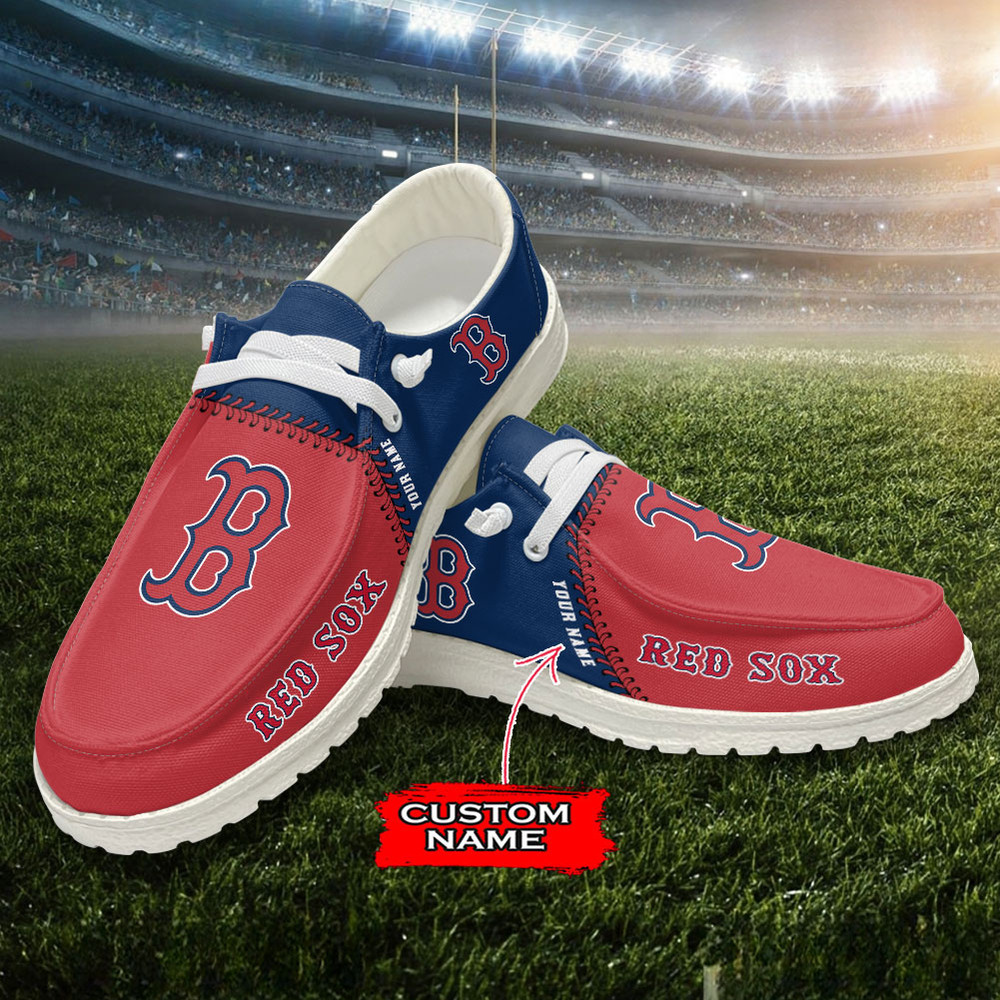 Boston Red Sox Loafer Shoes, Customize Your Name Boston Red Sox Loafer Shoes For Men Women, MLB Loafer Shoes